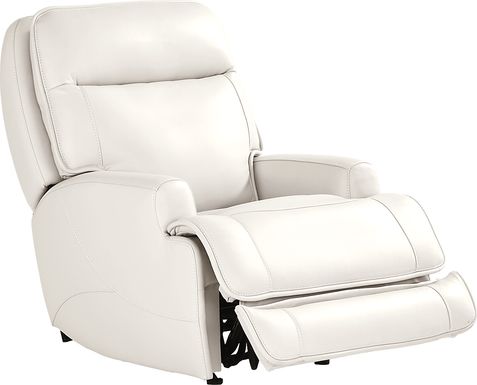 Scarborough White Leather Dual Power Recliner