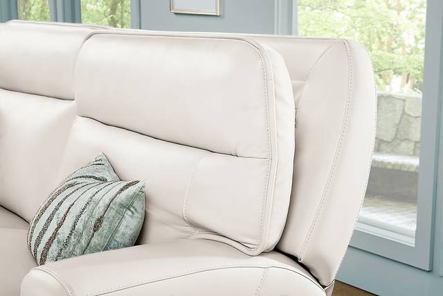 Scarborough White Leather 6 Pc Dual Power Reclining Sectional Living Room - Thumbnail - Image 6