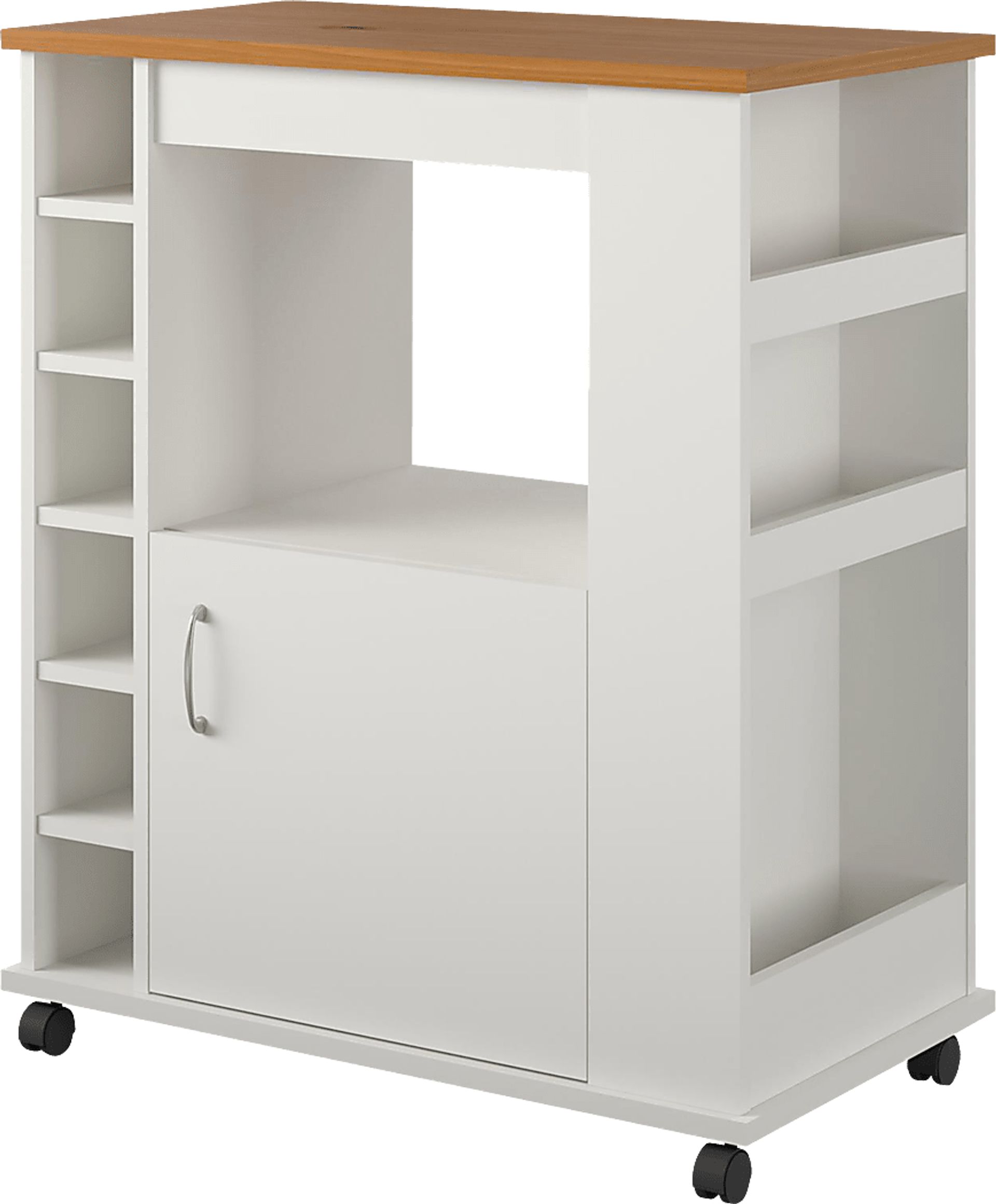 Schare White Kitchen Cart - Image 3