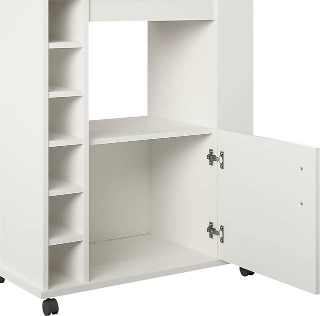 Schare White Kitchen Cart - Thumbnail - Image 4