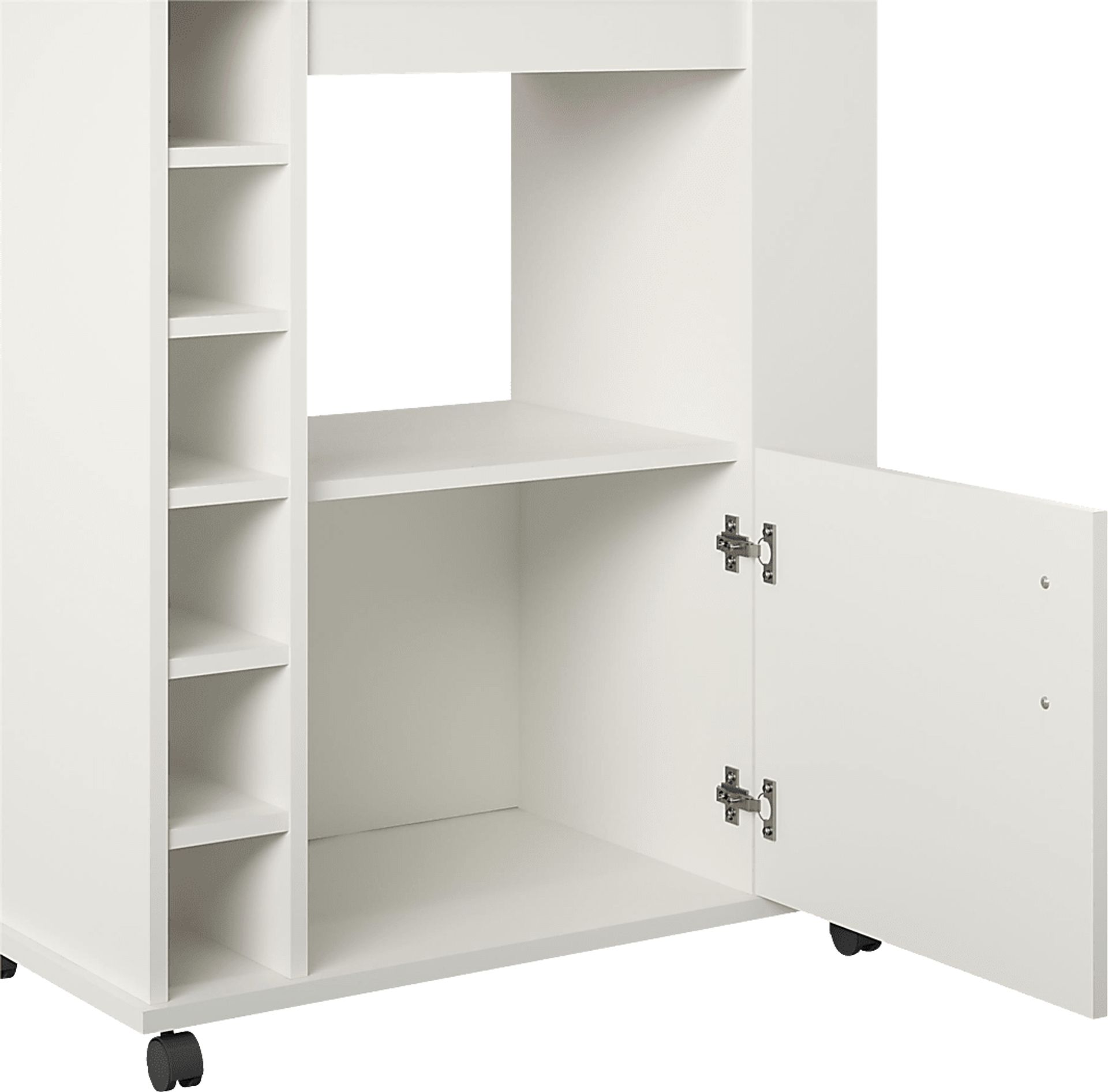 Schare White Kitchen Cart - Image 4