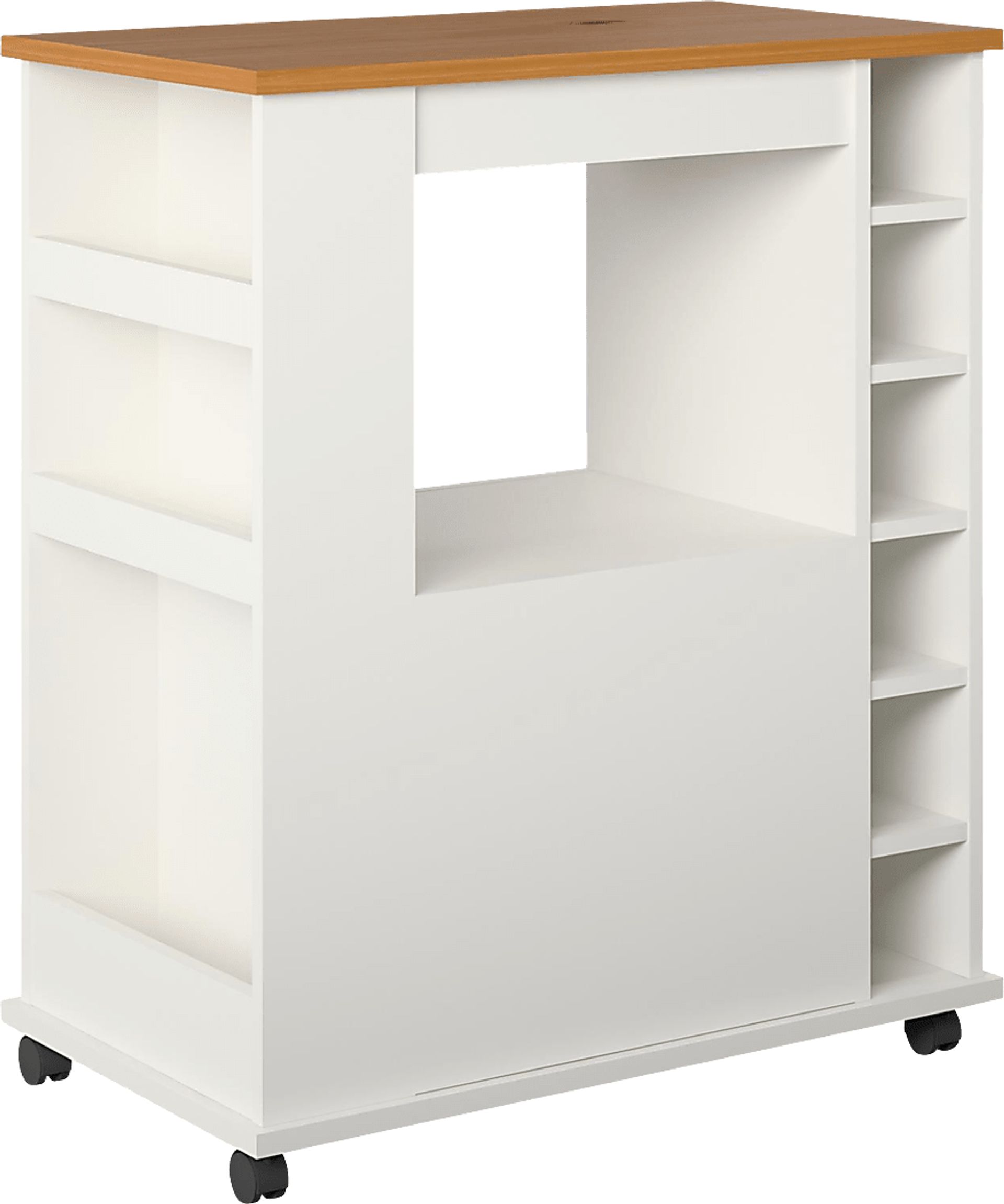 Schare White Kitchen Cart - Image 5