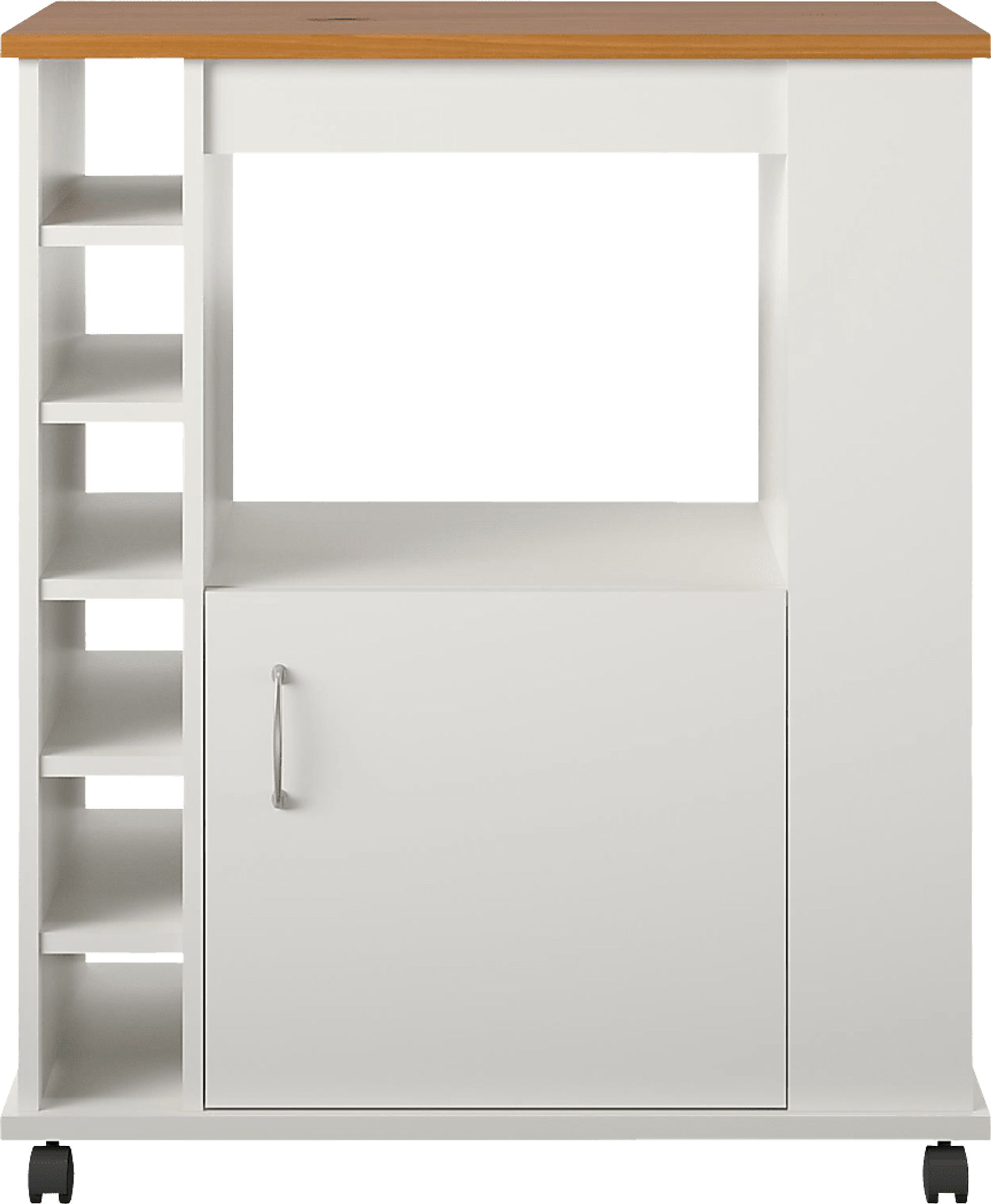 Schare White Kitchen Cart - Image 1