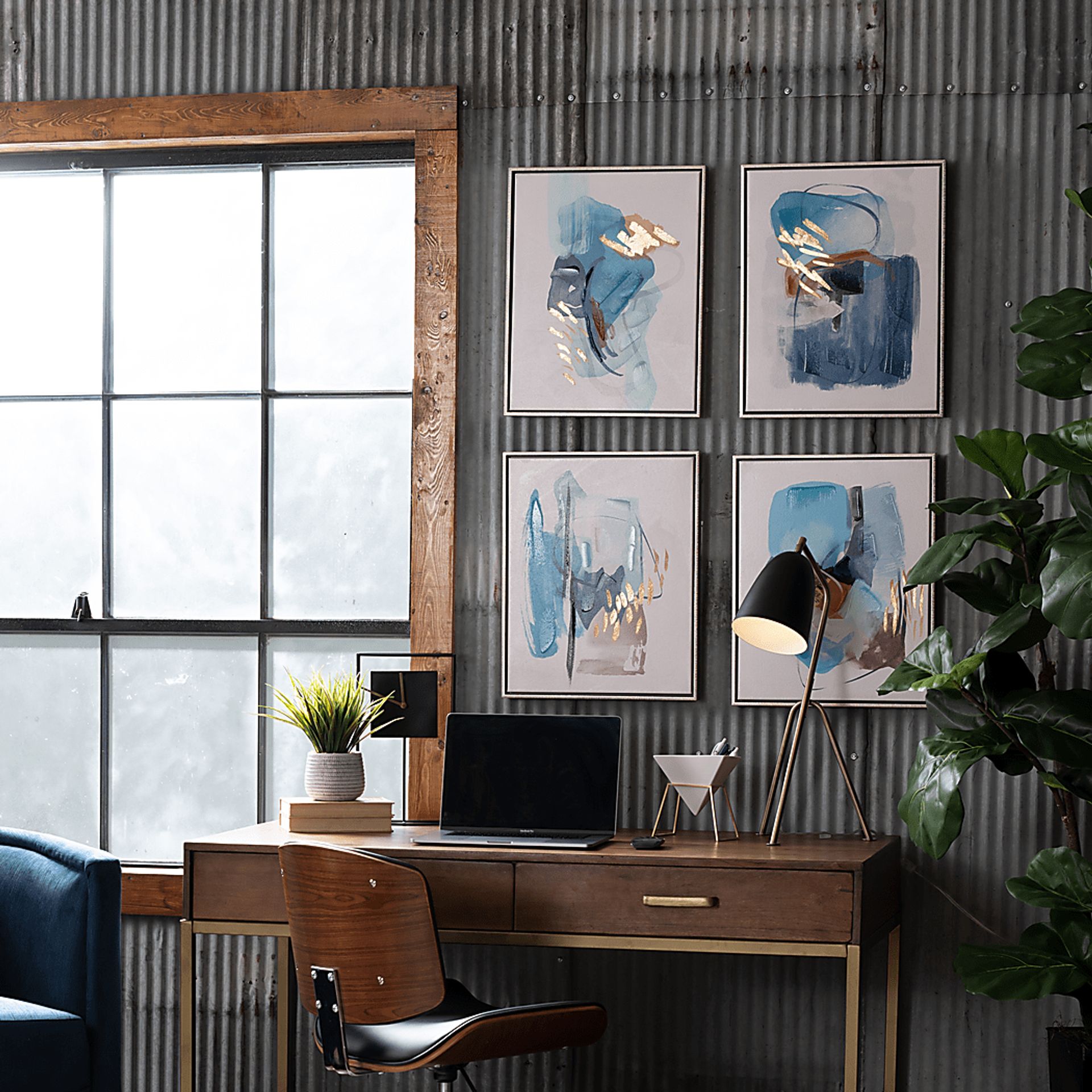 Schelhorn Blue Artwork, Set of 4 - Image 2