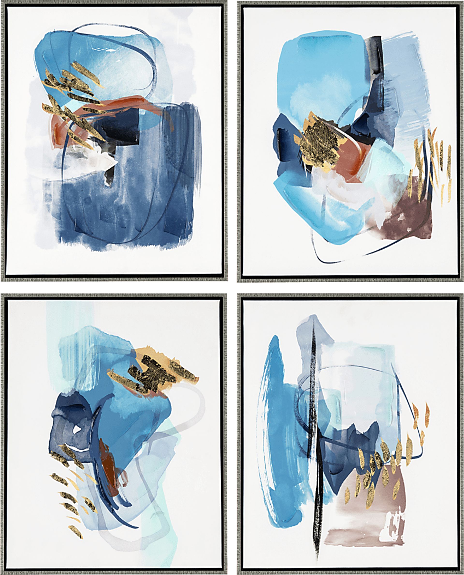 Schelhorn Blue Artwork, Set of 4 - Image 1