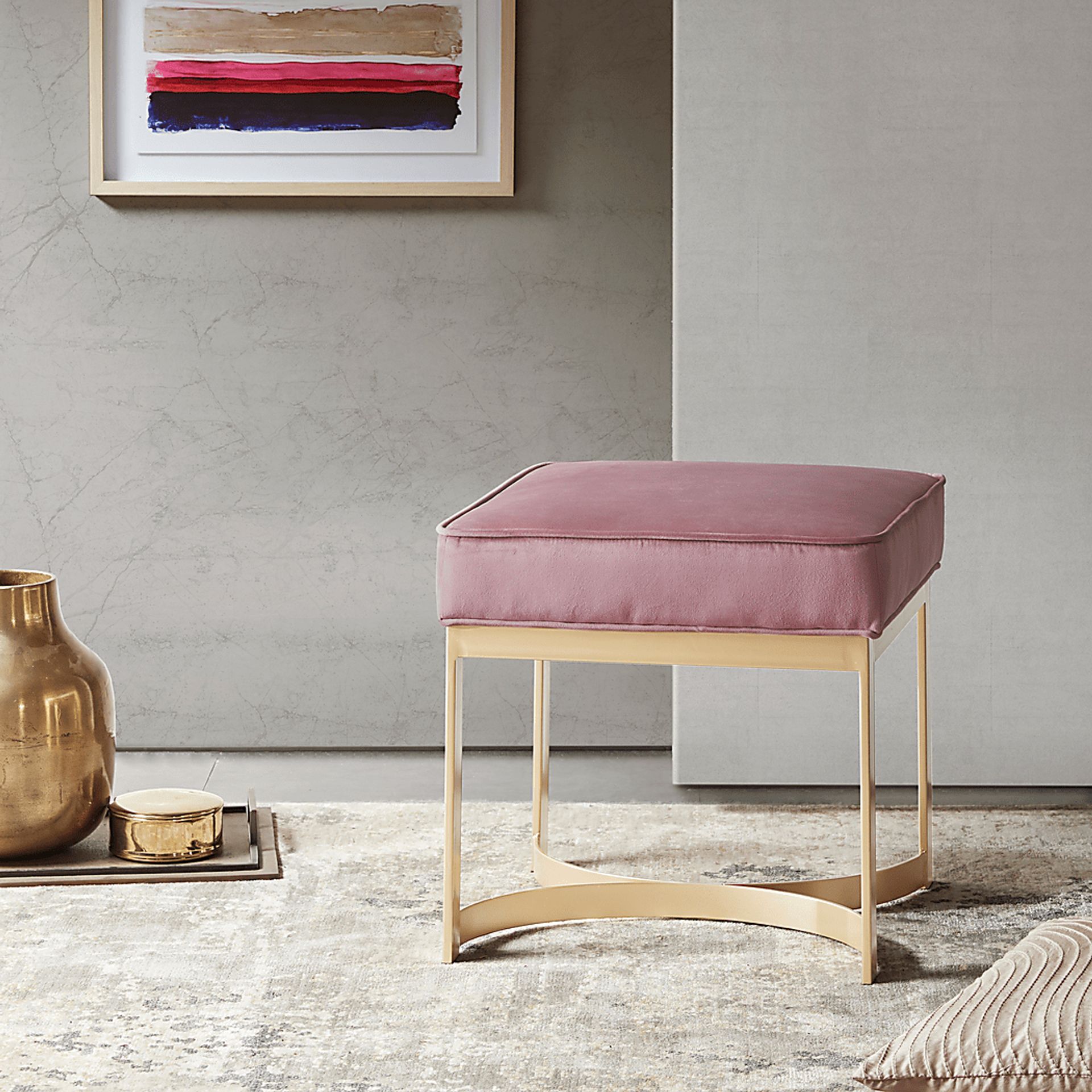 Scobell Blush Ottoman - Image 2