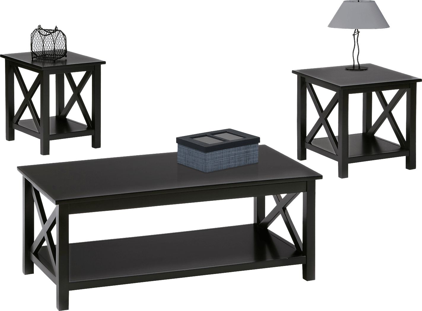 Scotford Black Colors 3 Pc Table