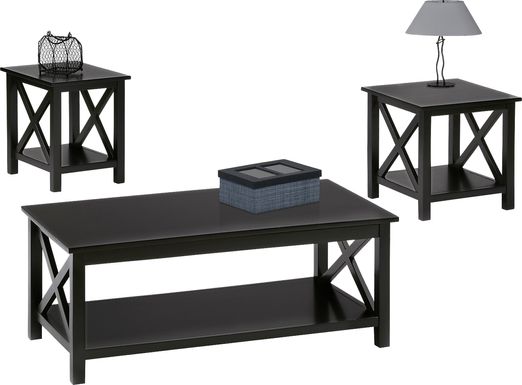Scotford Black 3 Pc Table Set