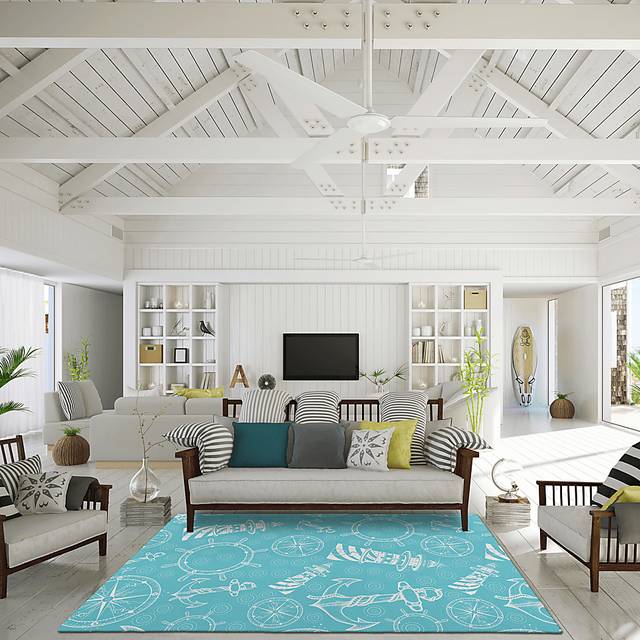 Sotterley Ocean Blue 8' x 10' Rug - Thumbnail - Image 2
