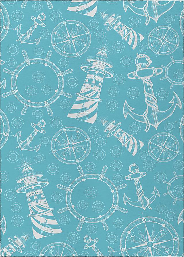 Sotterley Ocean Blue 8' x 10' Rug - Thumbnail - Image 1