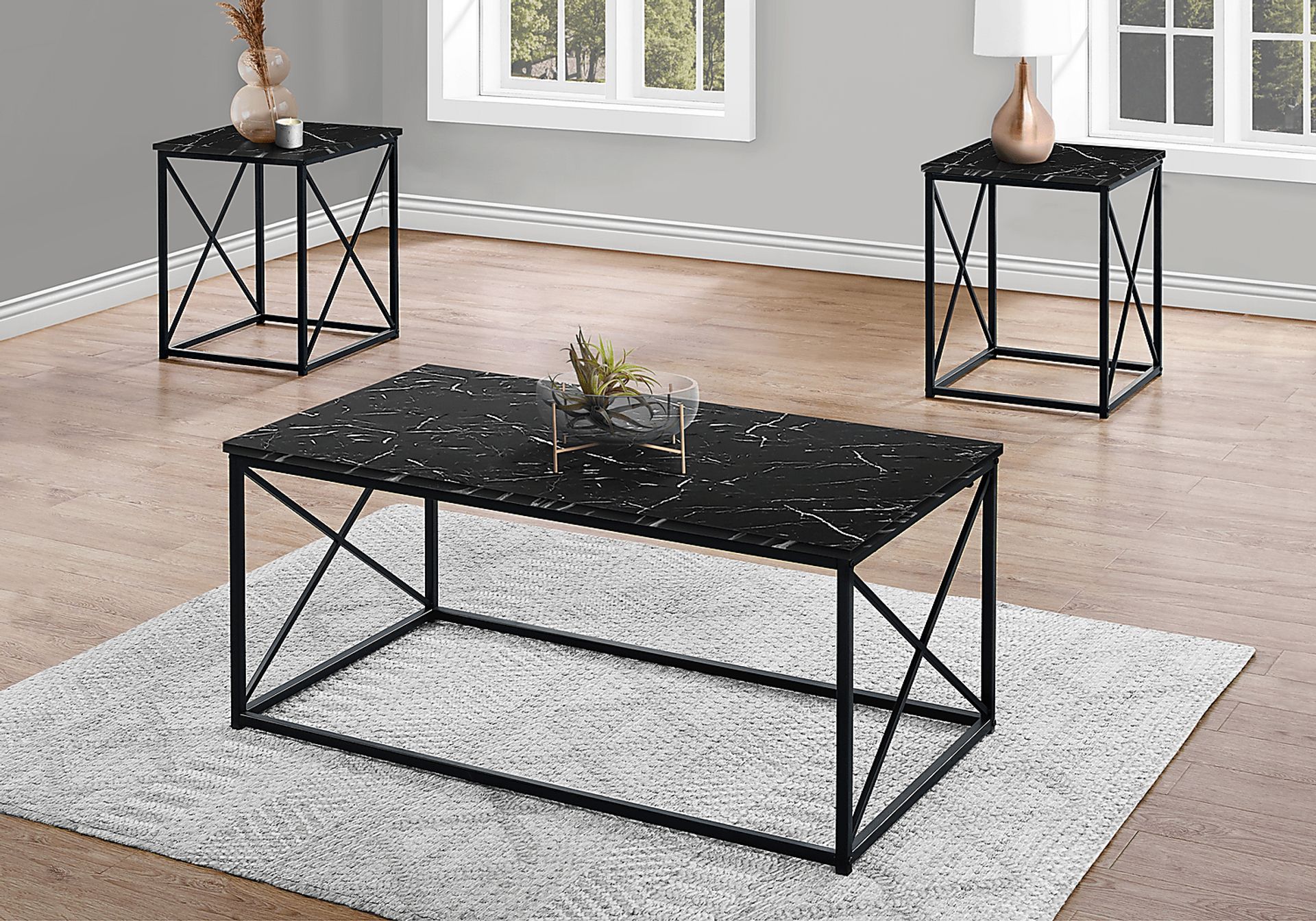 Screven I Black Cocktail Table Set, Set of 3 - Image 3