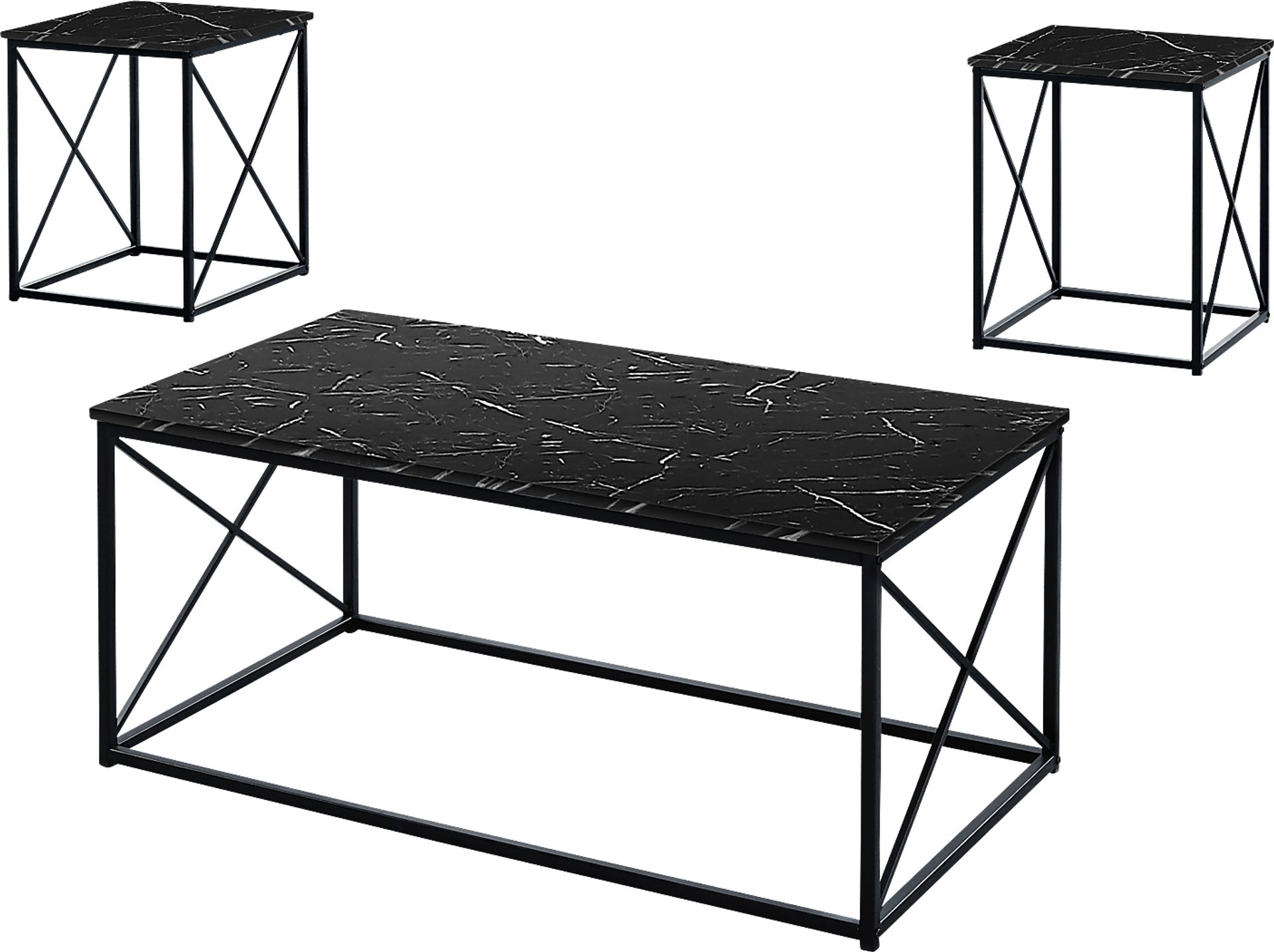 Screven I Black Cocktail Table Set, Set of 3 - Image 1