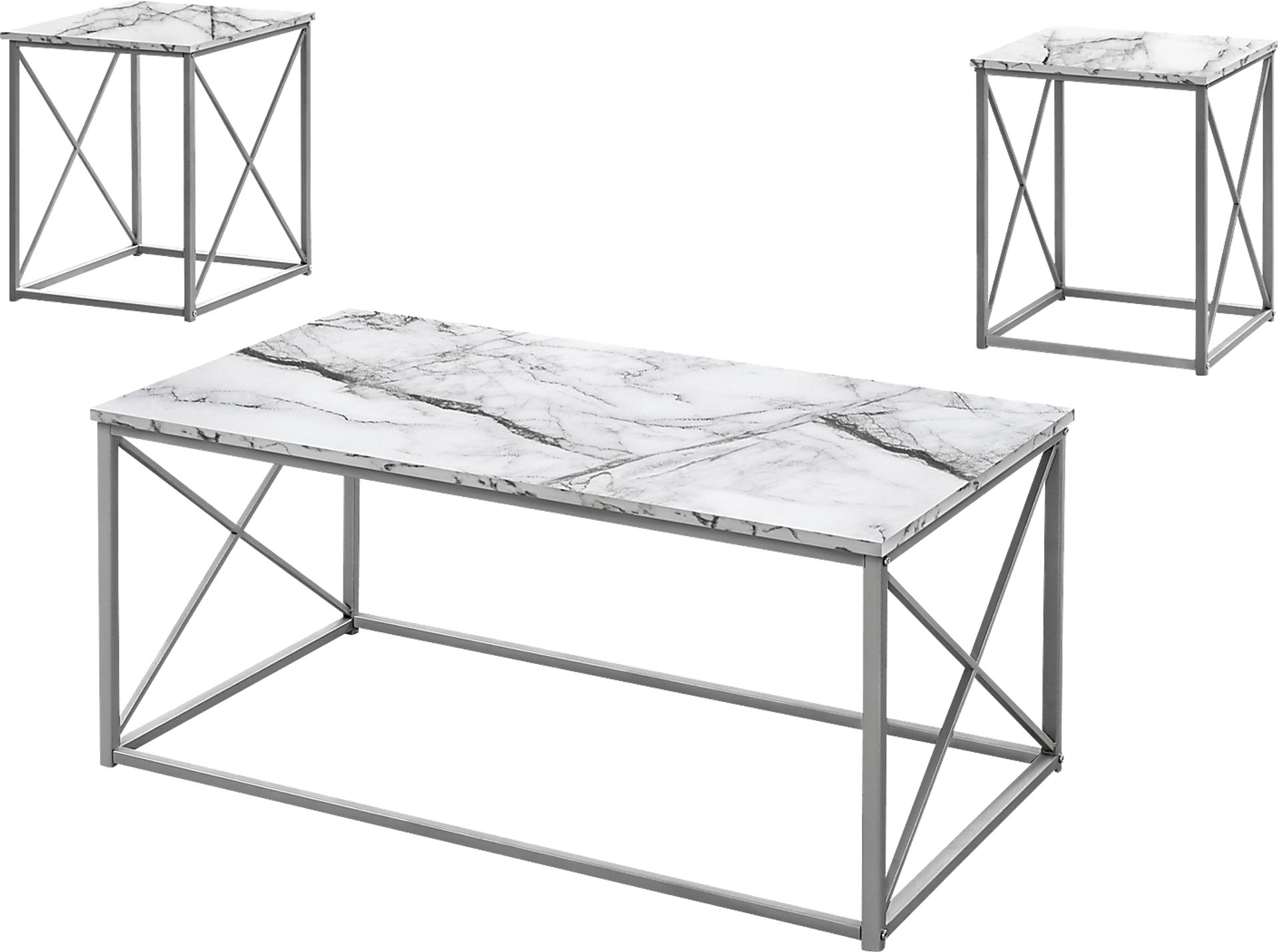 Screven I White Cocktail Table Set, Set of 3 - Image 1
