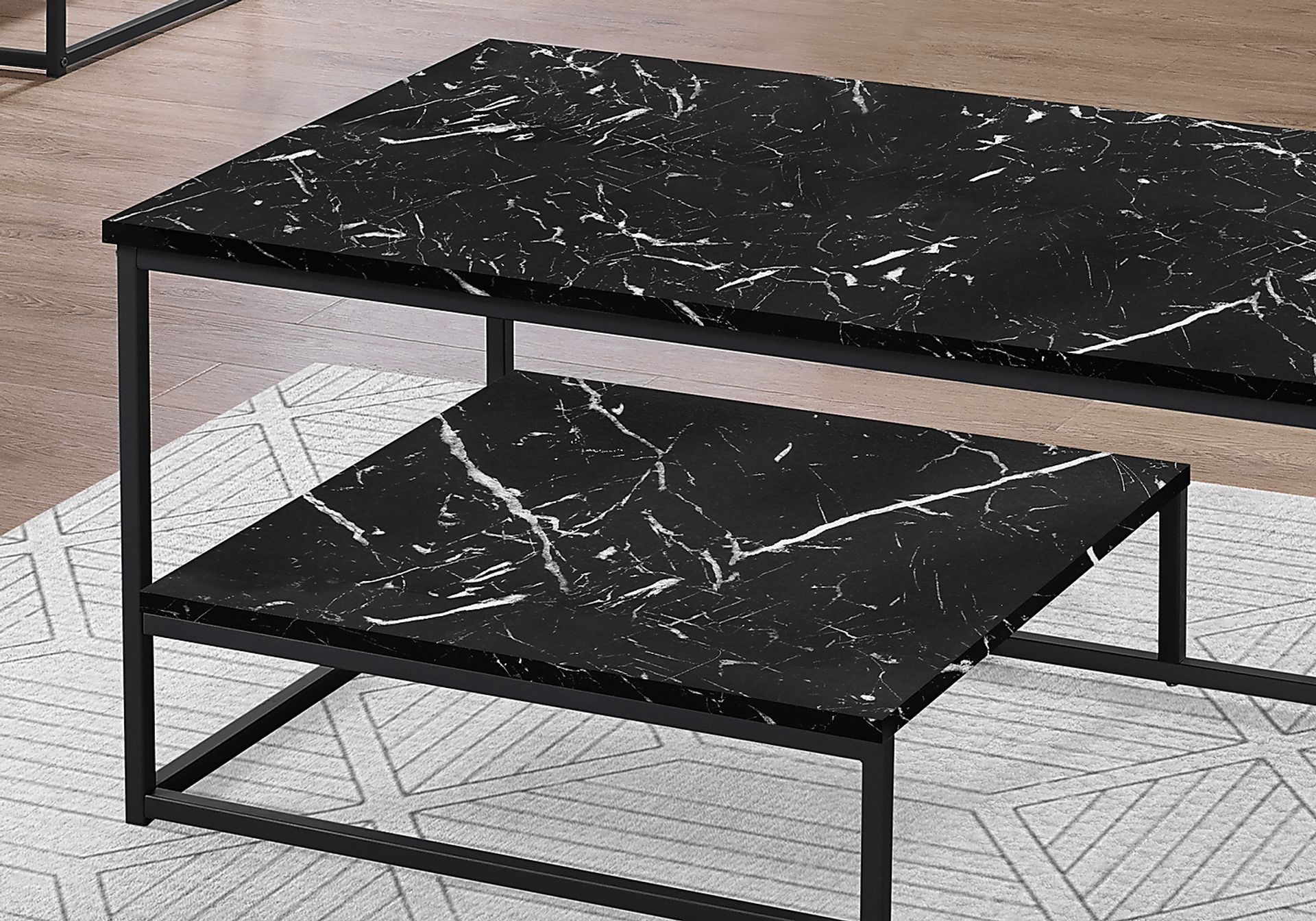 Screven II Black Cocktail Table Set, Set of 3 - Image 2