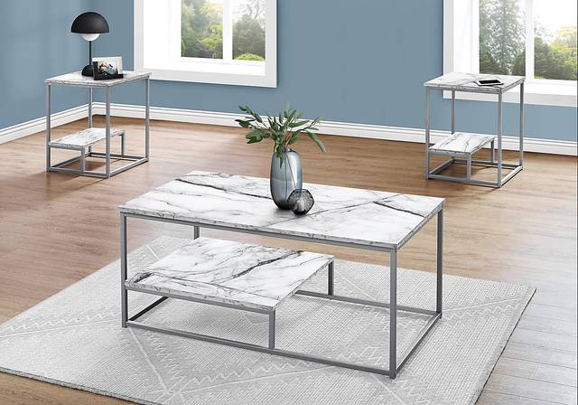 Screven II White Cocktail Table Set, Set of 3 - Thumbnail - Image 3