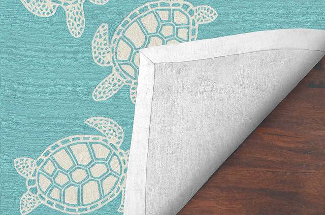 Sea Creature Blue 7'6 x 9'6 Indoor/Outdoor Rug - Thumbnail - Image 5