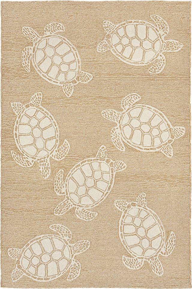 Sea Creature Taupe 5' x 7'6 Indoor/Outdoor Rug - Thumbnail - Image 1