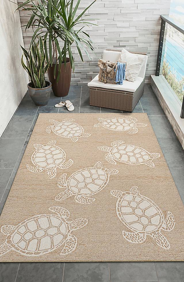 Sea Creature Taupe 7'6 x 9'6 Indoor/Outdoor Rug - Thumbnail - Image 4