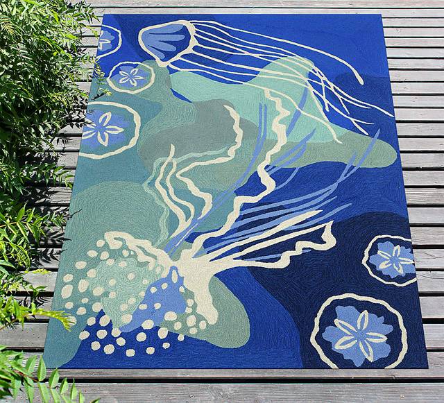 Sea Dance Blue 7'6 x 9'6 Indoor/Outdoor Rug - Thumbnail - Image 6
