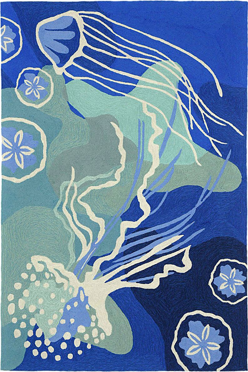 Sea Dance Blue 7'6 x 9'6 Indoor/Outdoor Rug