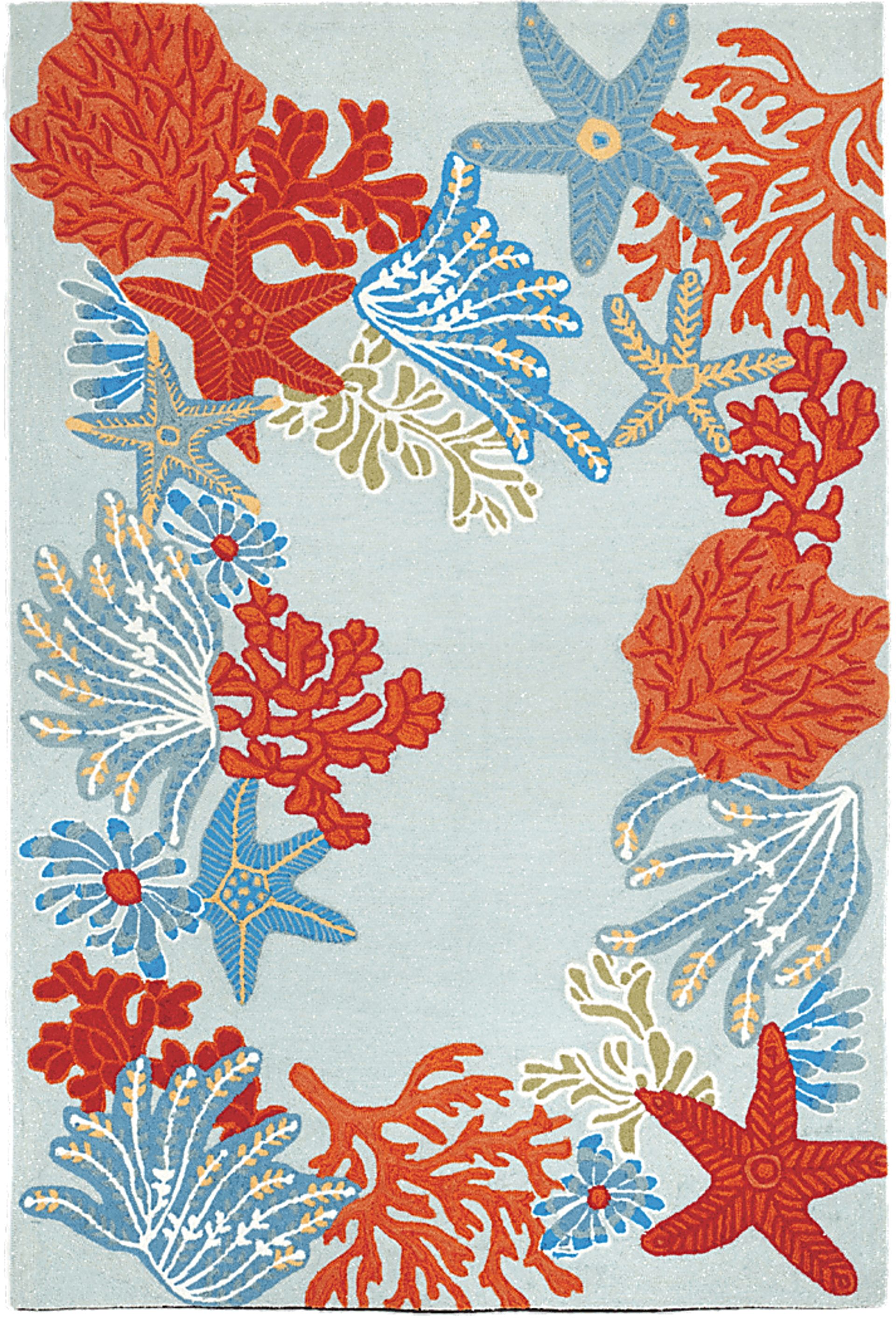 Sea Jewels Blue 8'3 x 11'6 Indoor/Outdoor Rug - Image 1