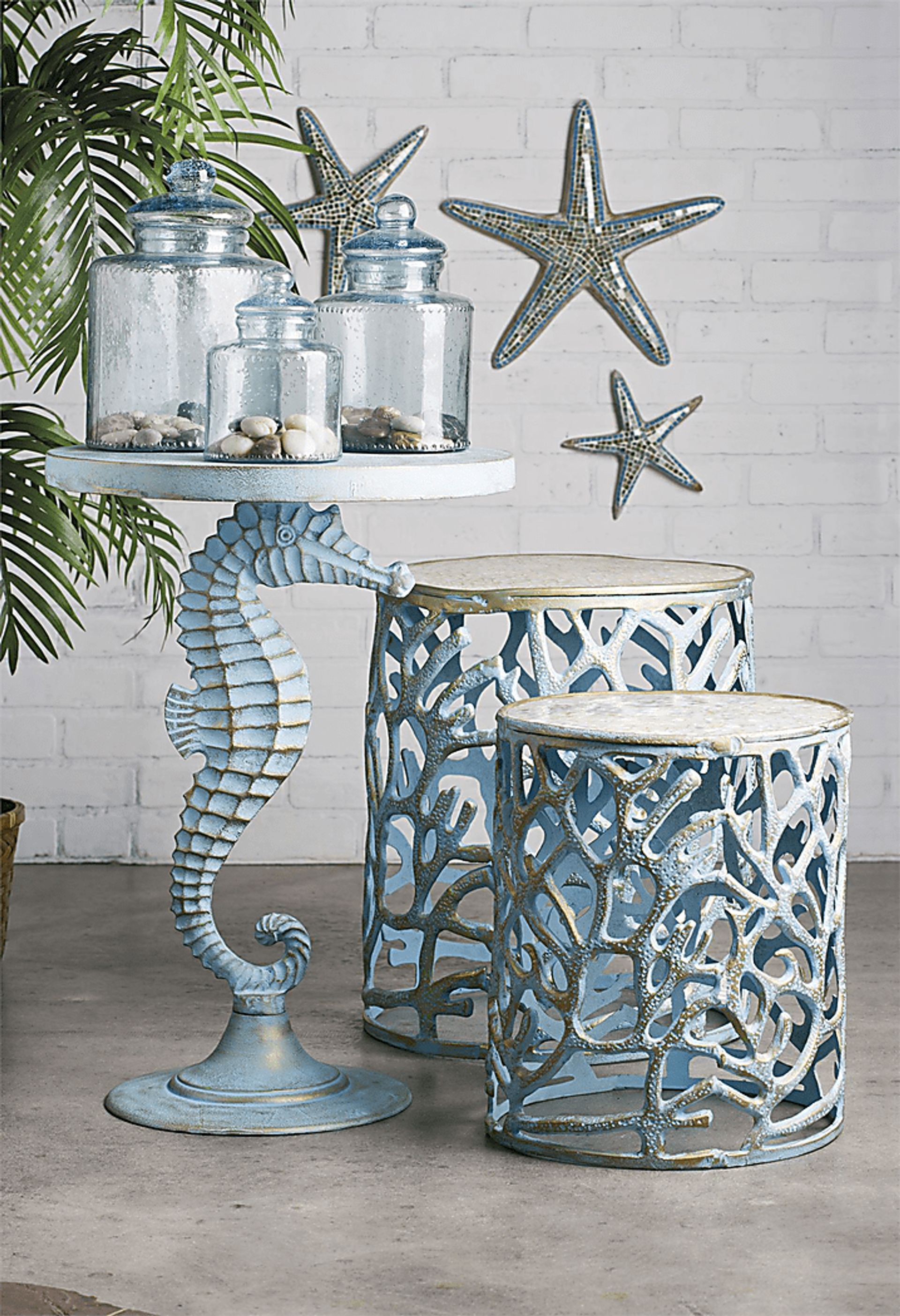 Seaforth Blue Nesting Tables, Set of 2 - Image 9