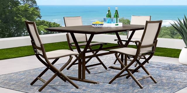 Seagate Bronze 5 Pc Rectangle Outdoor Dining Set - Thumbnail - Image 1