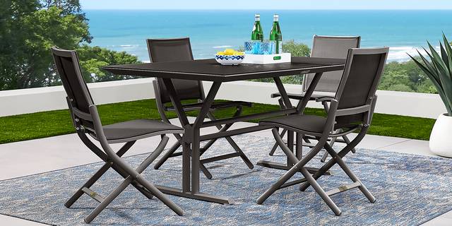 Seagate Pewter 7 Pc Rectangle Outdoor Dining Set - Thumbnail - Image 1