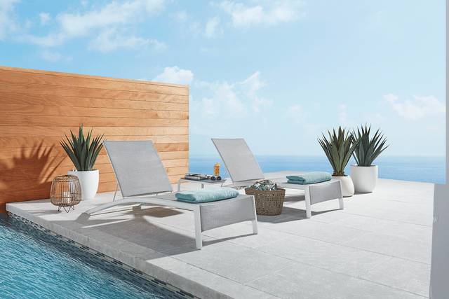 Seagate White Outdoor Chaises, Set of 2 - Thumbnail - Image 2