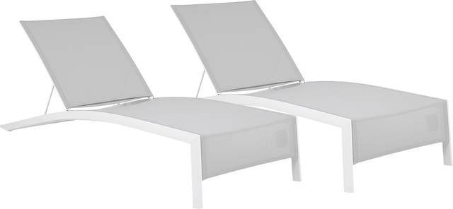 Seagate White Outdoor Chaises, Set of 2 - Thumbnail - Image 1