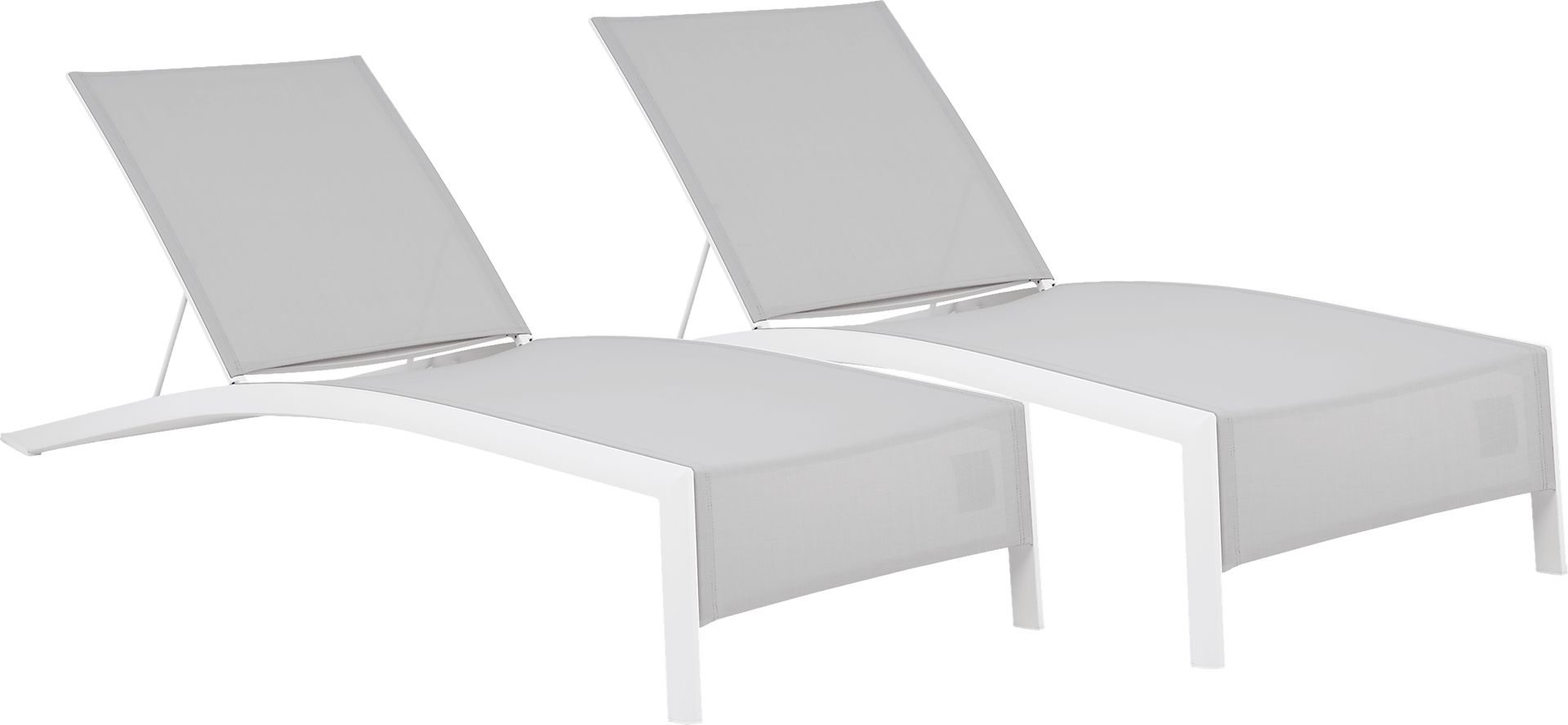 Seagate White Outdoor Chaises, Set of 2 - Image 1
