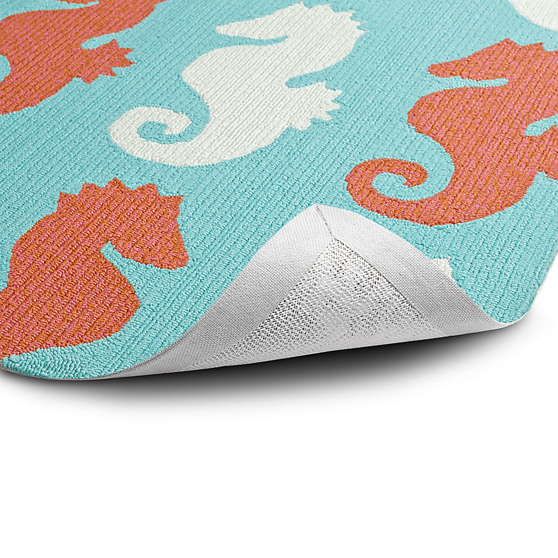Seahorse Soiree Teal 2' x 6' Indoor/Outdoor Rug - Image 2