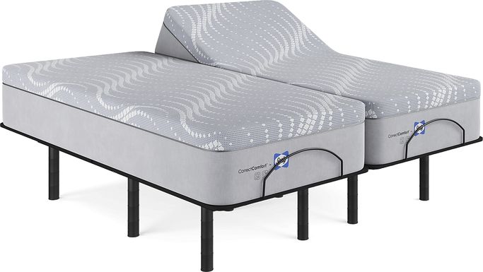 Sealy Correct Comfort Bradford Hill Split King Mattress with Head Up Only Base