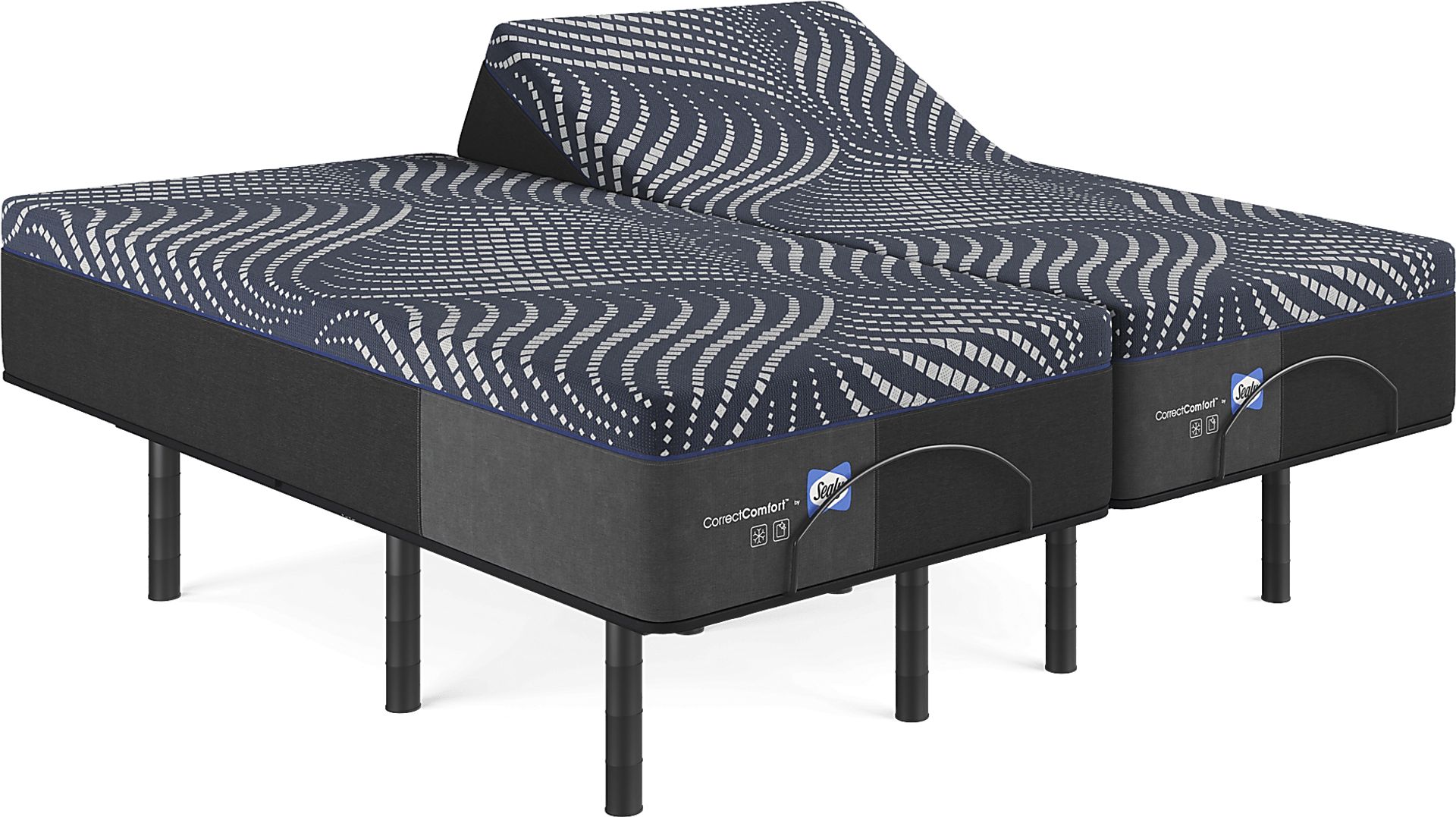 Sealy Correct Comfort Northgate Split King Mattress with Head Up Only Base - Image 1