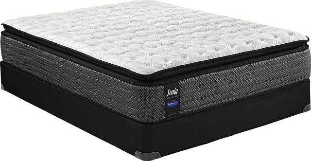 Sealy Performance Crystal Sand Low Profile Queen Mattress Set - Thumbnail - Image 1