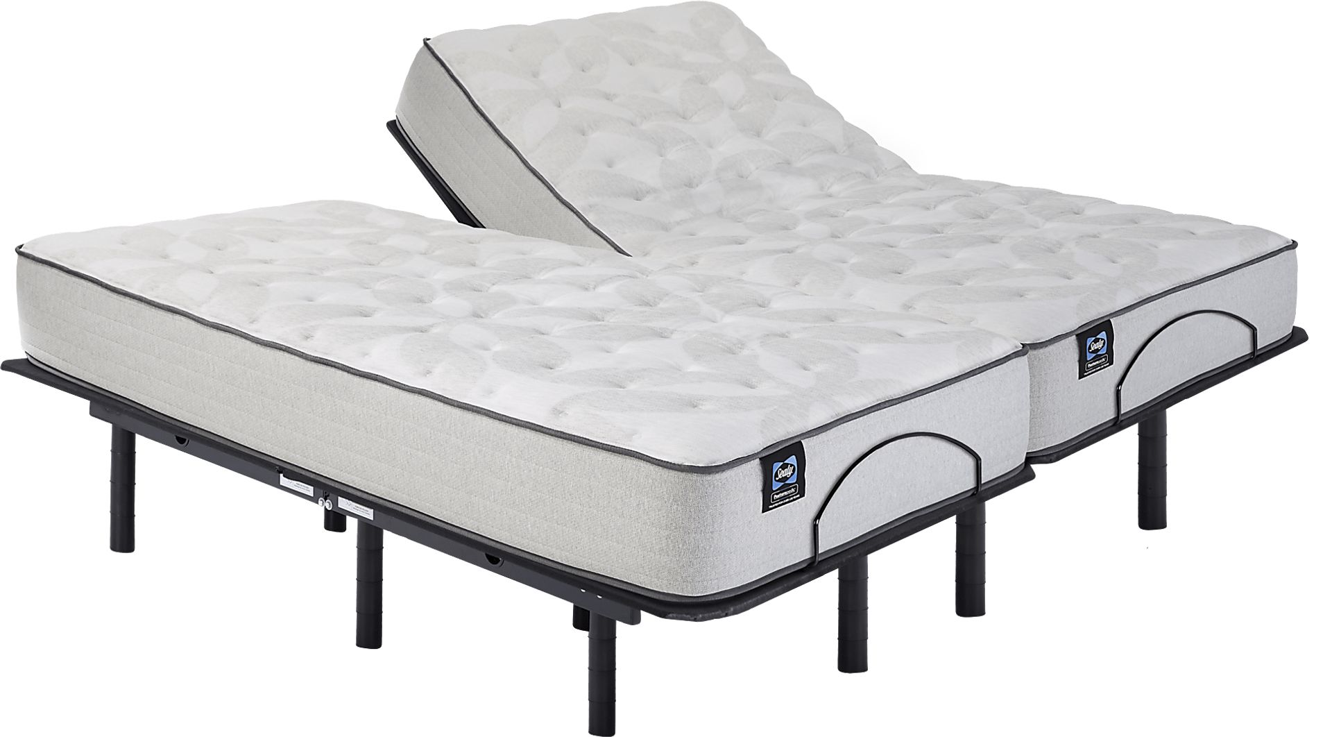Sealy Posturepedic Beaufort Split King Mattress with Head Up Only Base - Image 1