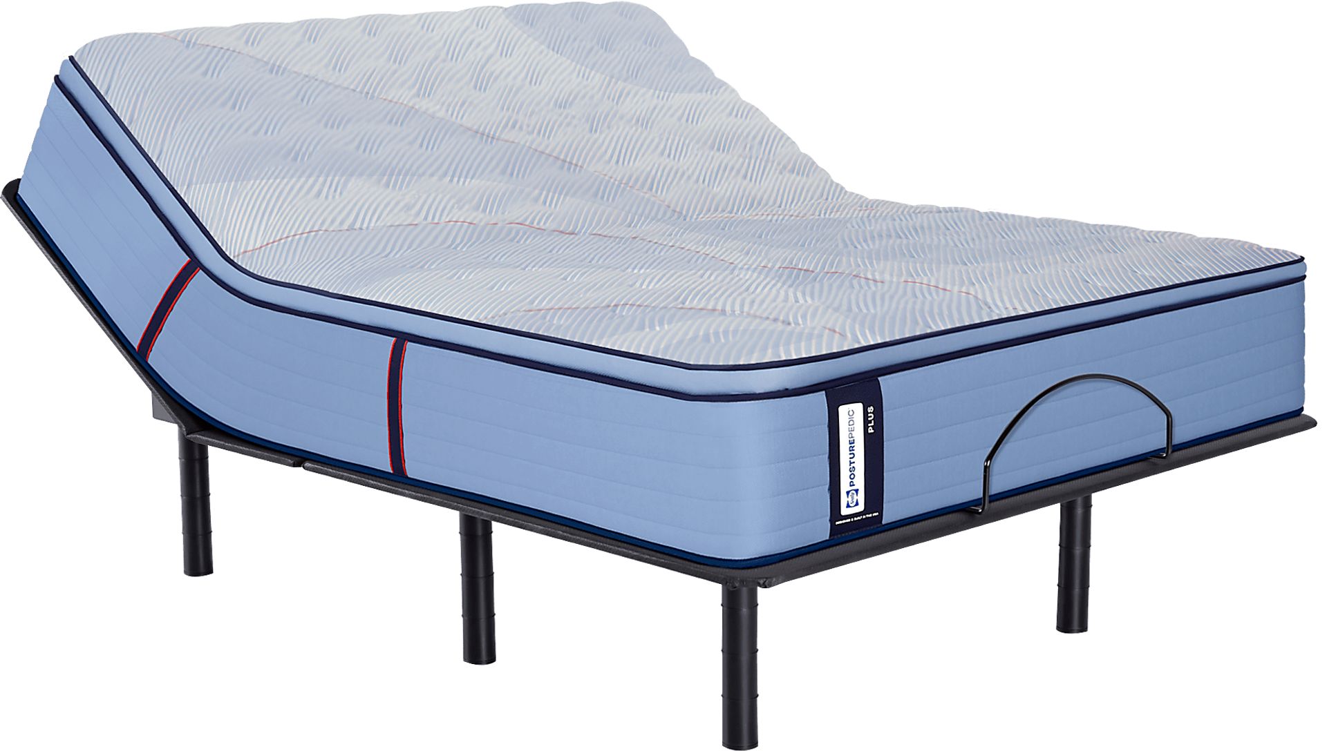 Sealy Posturepedic Castle Rock King Mattress with Head Up Only Base - Image 1