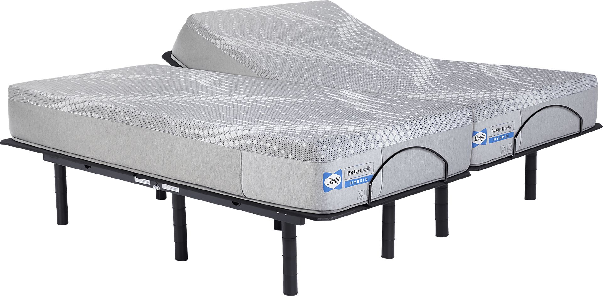 Sealy Posturepedic Elder Creek Split King Mattress with Head Up Only Base - Image 1