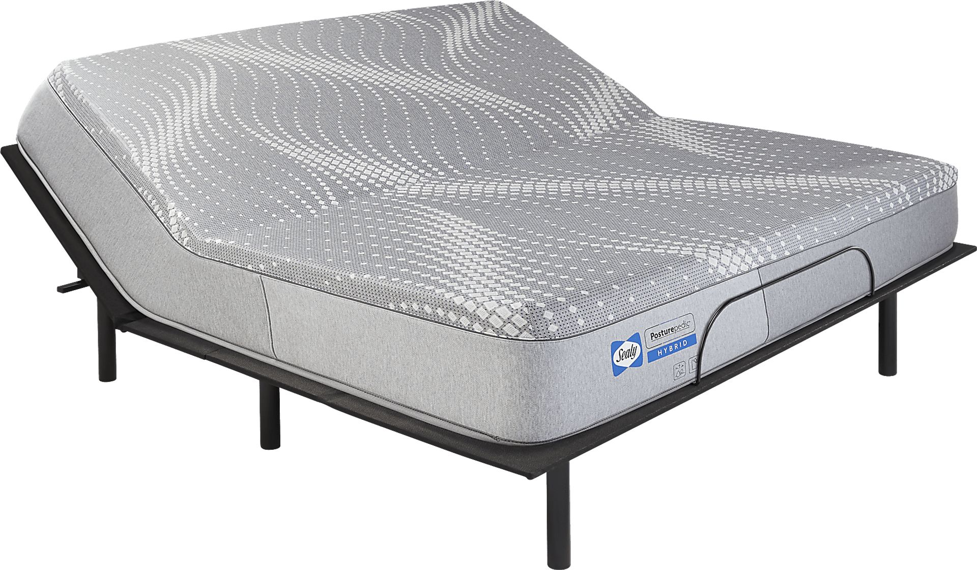 Sealy Posturepedic Fawn Court King Mattress with Head Up Only Base - Image 1