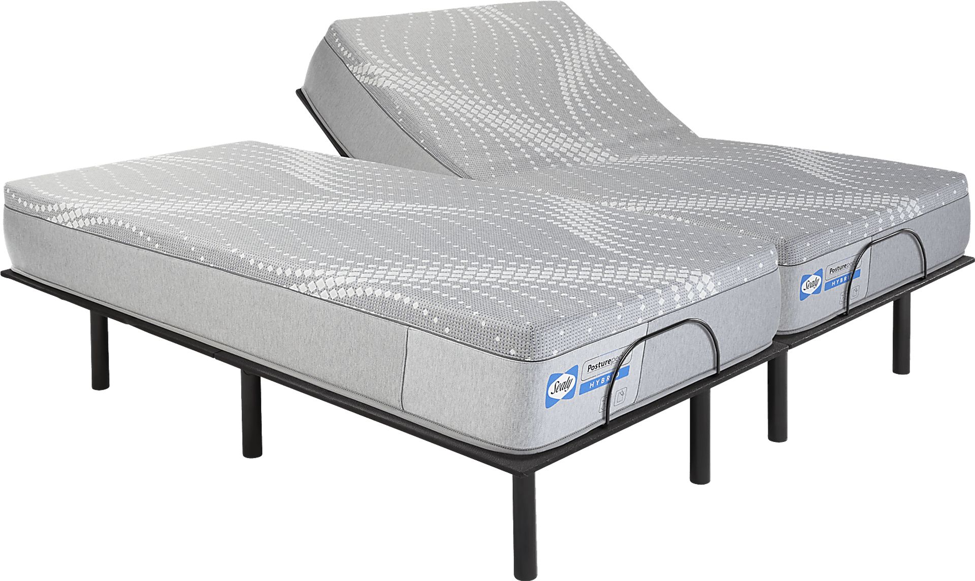 Sealy Posturepedic Fawn Court Split King Mattress with Head Up Only Base - Image 1