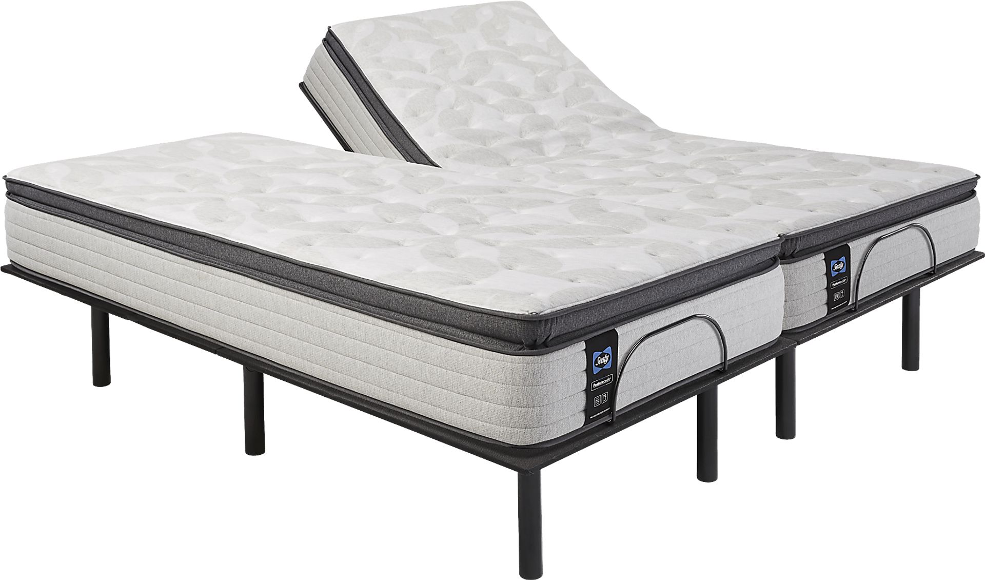 Sealy Posturepedic Greenhaven Split King Mattress with Head Up Only Base - Image 1