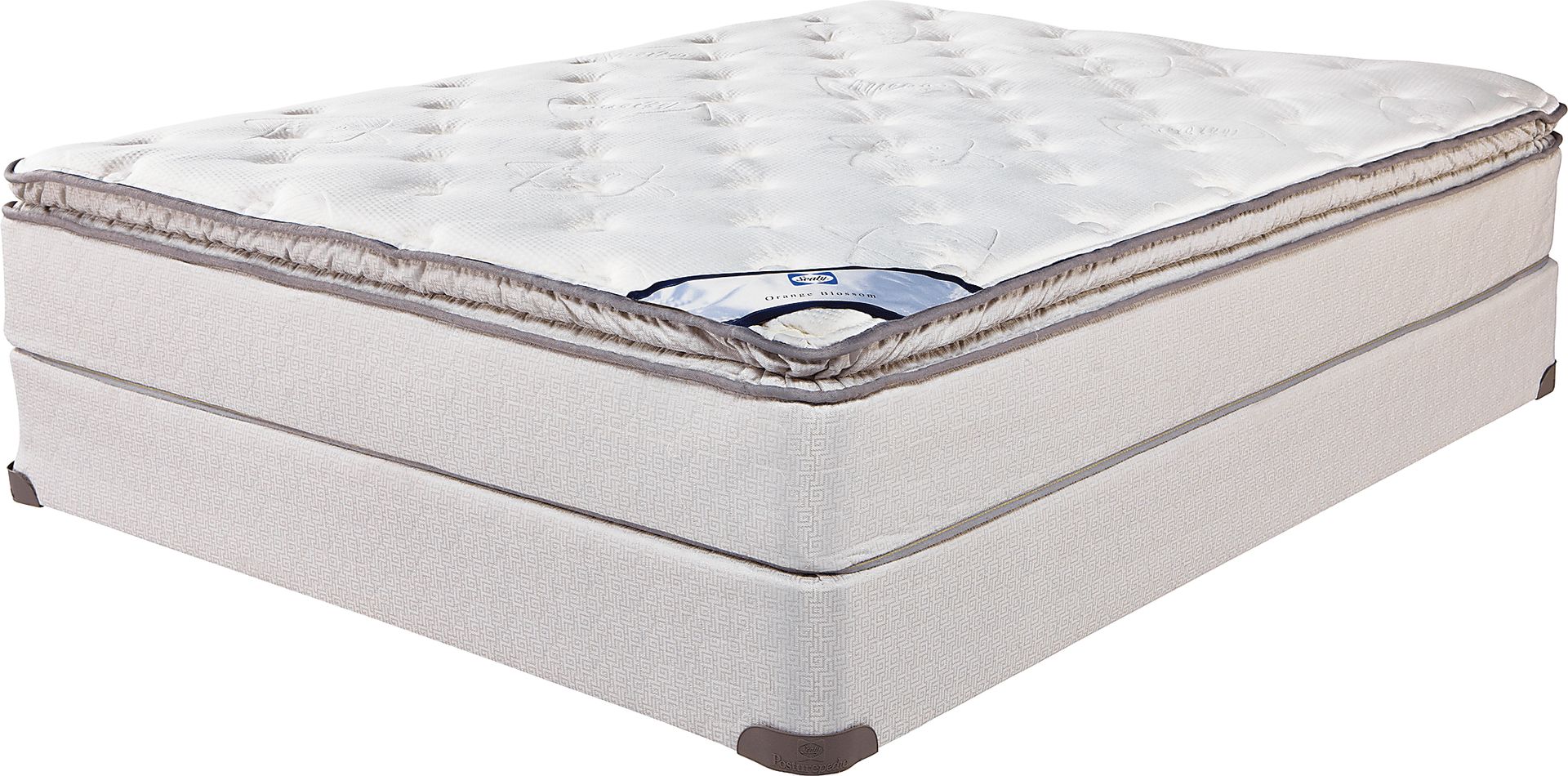 Sealy Posturepedic Orange Blossom Low Profile Queen Mattress Set - Image 1