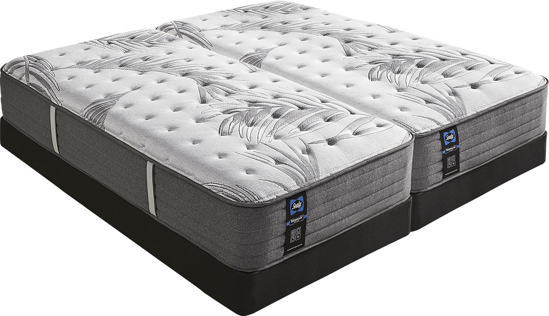Sealy Posturepedic Plus Lockfield Low Profile Split King Mattress Set - Image 1