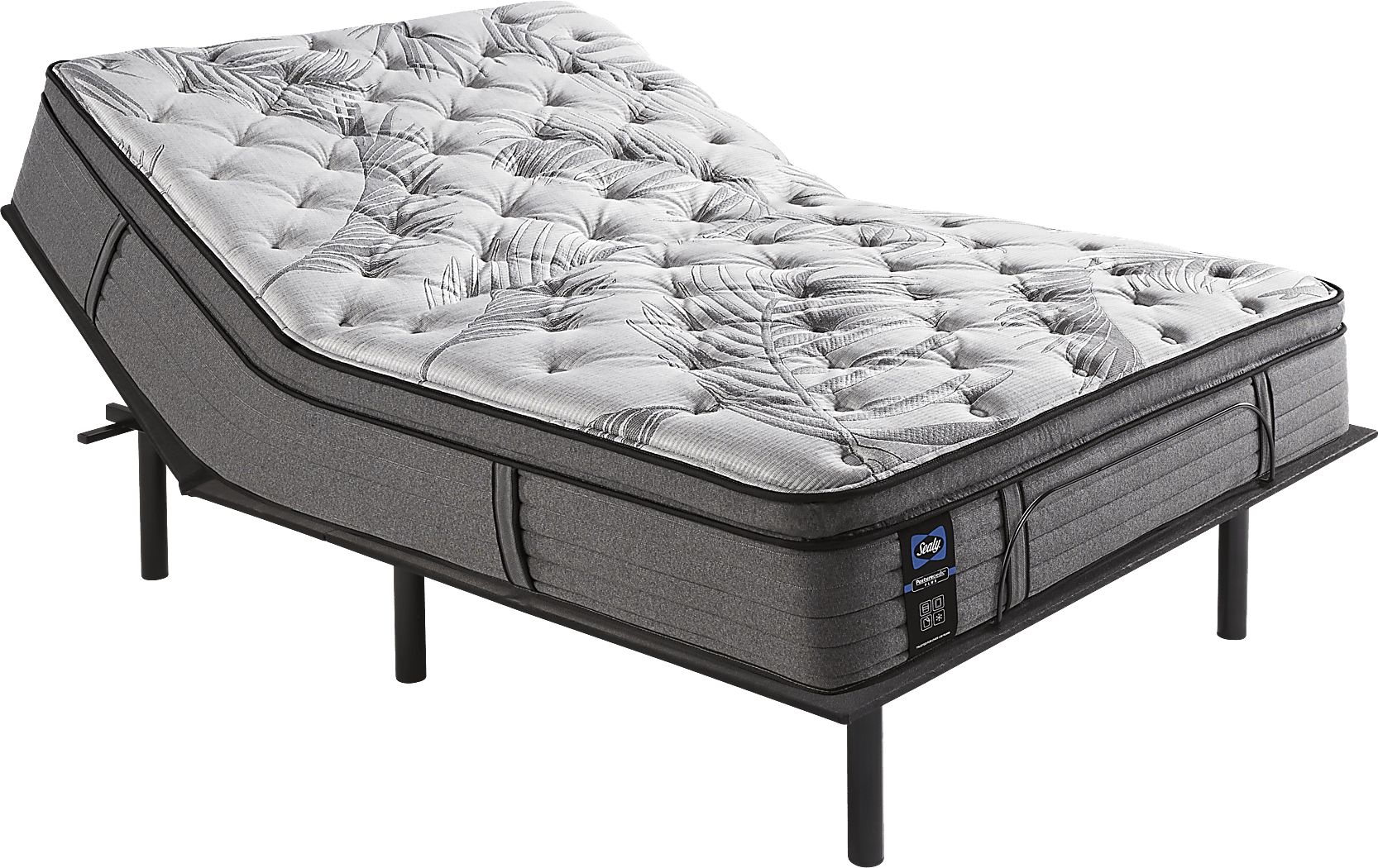 Sealy Posturepedic Plus Starley Queen Mattress With Head Up Only Base ...