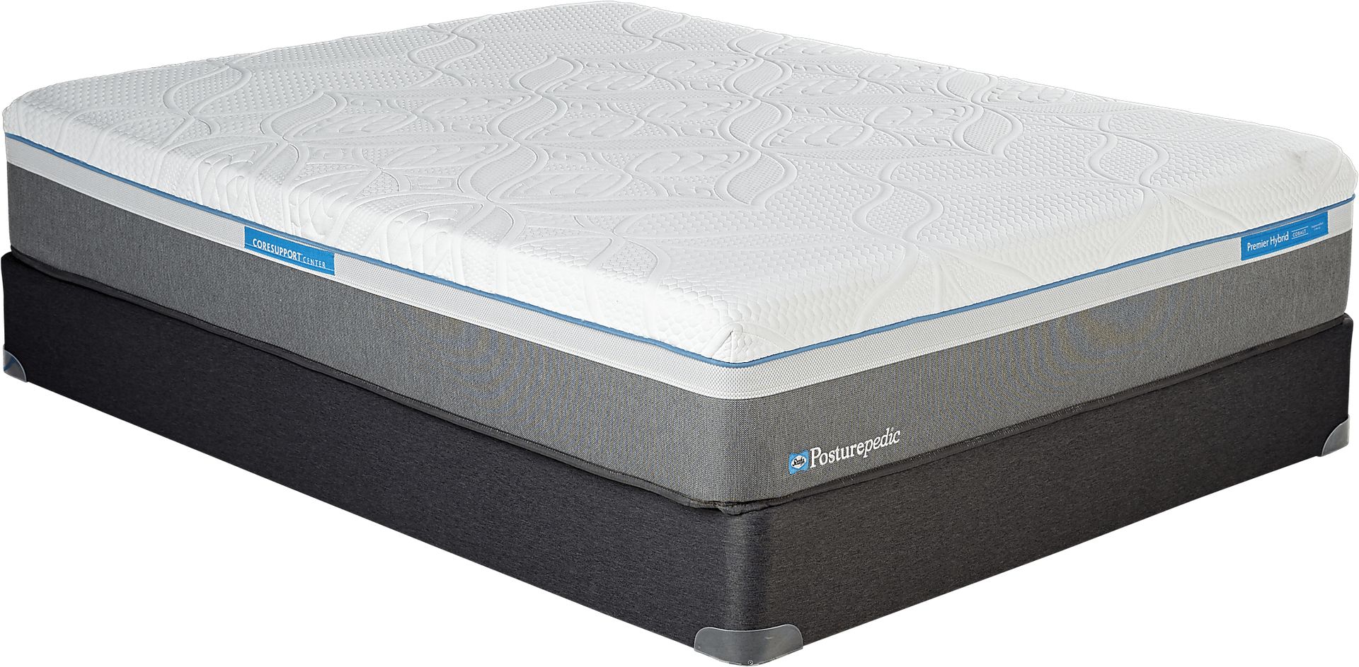 Sealy Posturepedic Premier Hybrid Cobalt Low Profile Queen Mattress Set - Image 1
