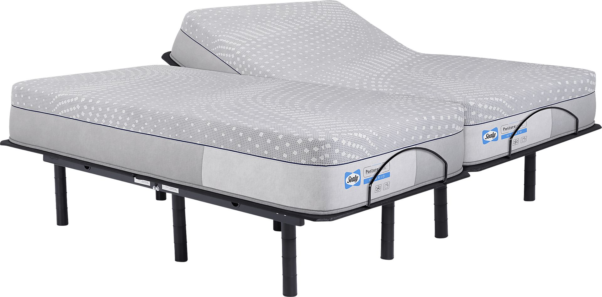 Sealy Posturepedic Valley Road Split King Mattress with Head Up Only Base - Image 1