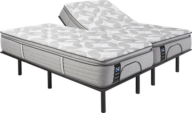 Sealy Posturepedic Weldon Split King Mattress with Head Up Only Base - Thumbnail - Image 1