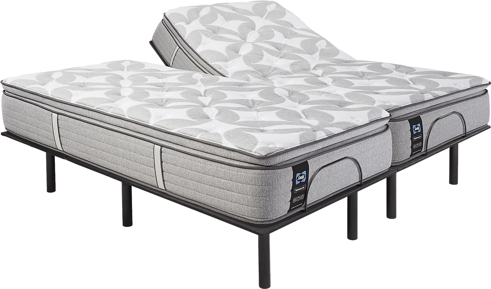 Sealy Posturepedic Weldon Split King Mattress with Head Up Only Base - Image 1