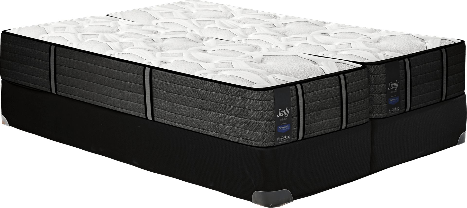 Sealy Premium Seaside Mist Low Profile Split King Mattress Set - Image 1