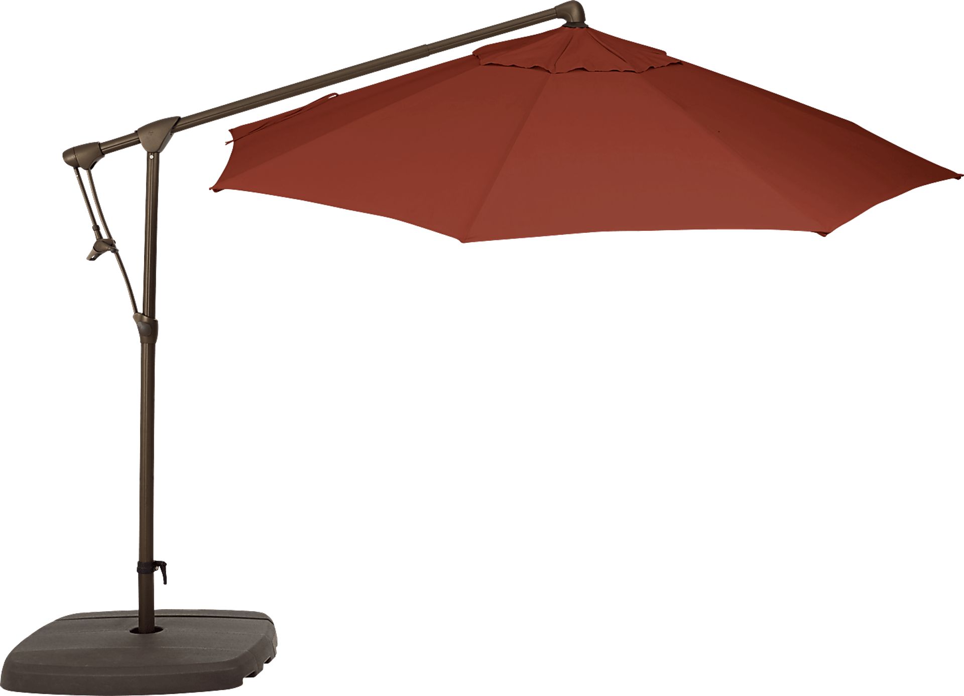 Seaport 10' Octagon Terracotta Outdoor Cantilever Umbrella with Base and Stand - Image 2